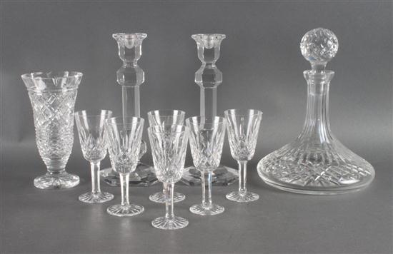 Six Waterford crystal sherry stems