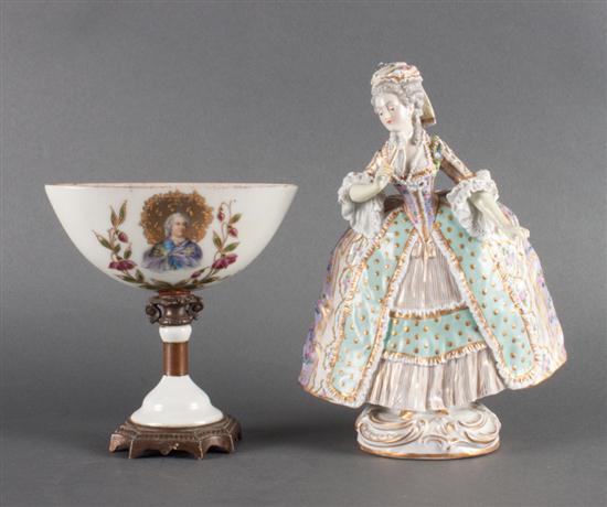 French gilt-metal-mounted porcelain