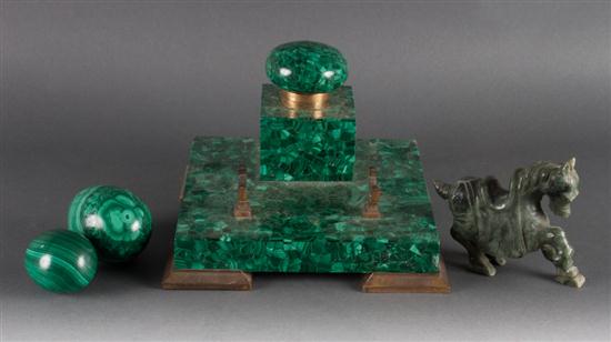 Malachite and gilt metal standish 13707f