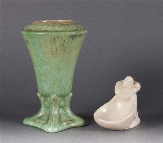 Cowan Pottery vase and pierrot-form