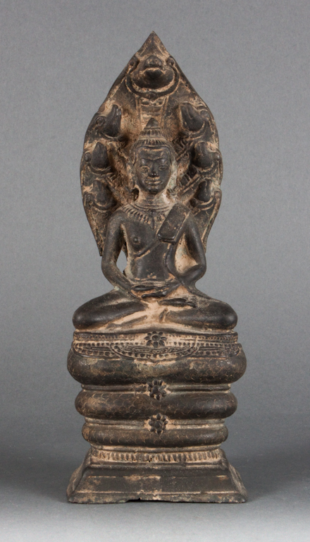 Indian bronze Buddha modeled as