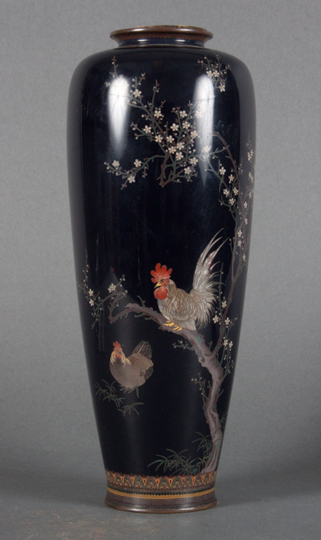 Japanese cloisonne enamel vase