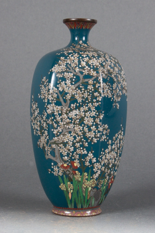 Japanese cloisonne enamel paneled