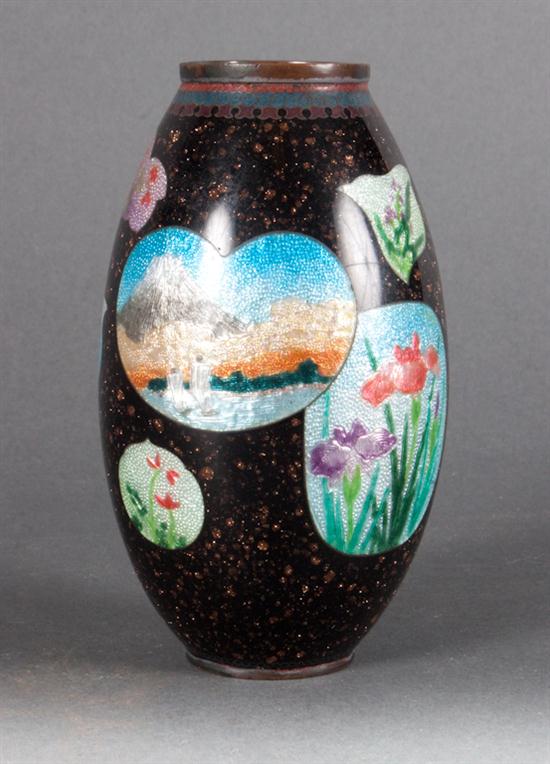 Japanese ginbari cloisonne vase early