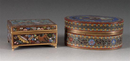 Two Chinese cloisonne enamel boxes 139977