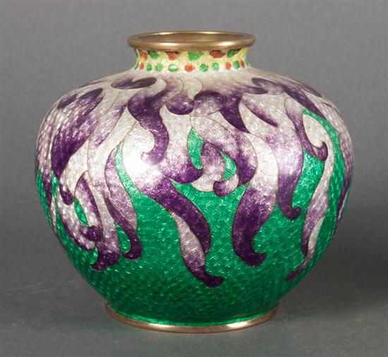 Japanese ginbari cloisonne vase