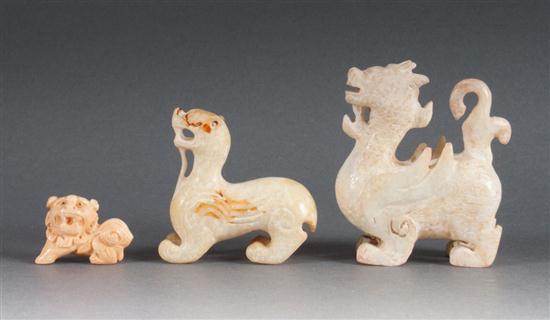 Three Chinese carved hardstone