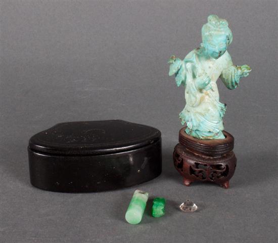 Chinese carved turquoise figure 1399a9