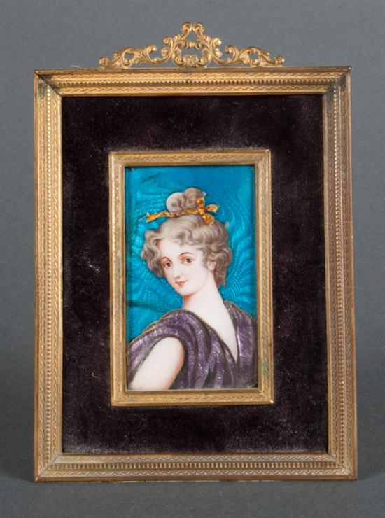 Limoges tinsel enamel portrait 1399c7