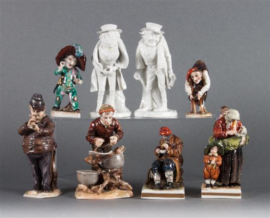 Eight assorted Capodimonte porcelain