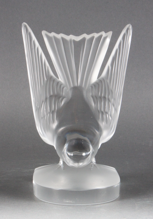 Lalique partial frosted glass bird 20th