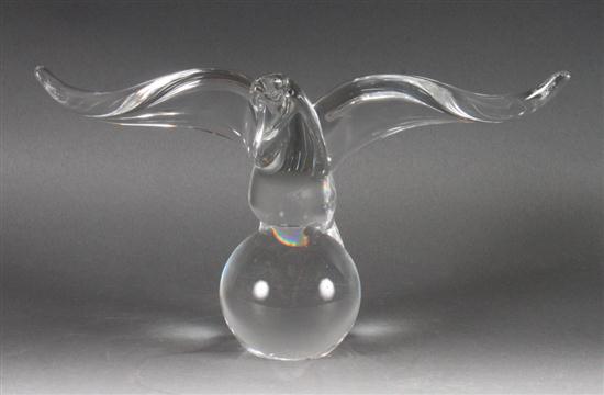 Steuben molded crystal eagle perched 1399ec