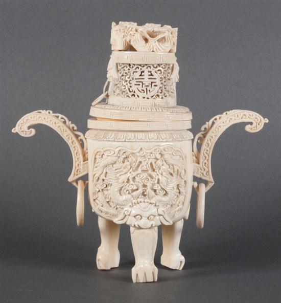 Chinese carved ivory censer with 1399f3