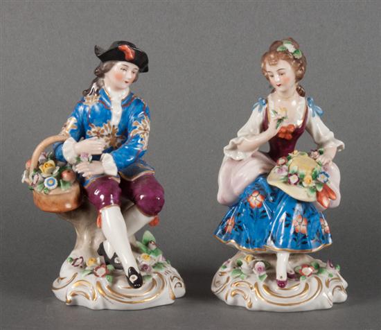 Pair of Sitzendorf porcelain figures