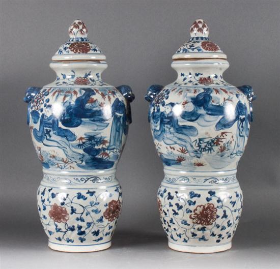 Pair of Chinese blue and white 139a15