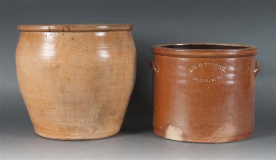 Two American salt glazed stoneware 139a0d