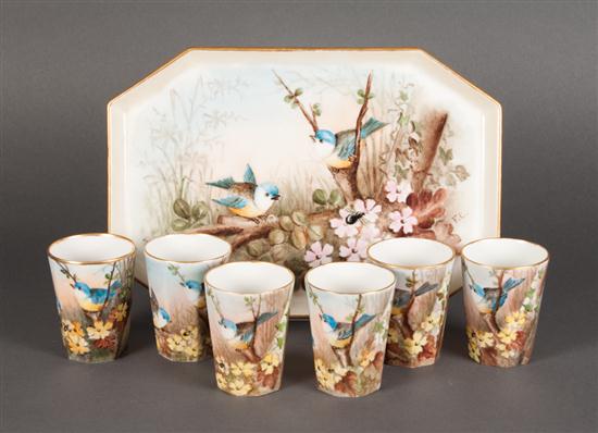 Limoges paint decorated porcelain 8-piece