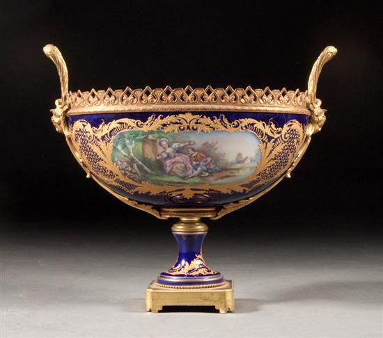 French gilt-metal-mounted Sevres