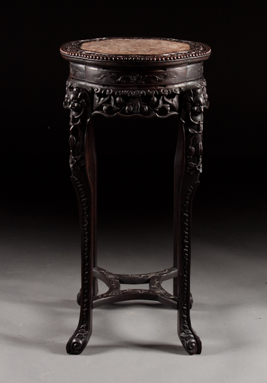 Chinese carved hardwood fern stand with