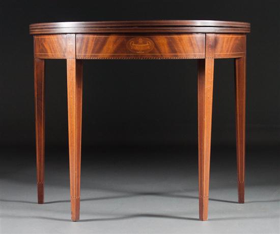 Federal style inlaid mahogany demilune 139aa3