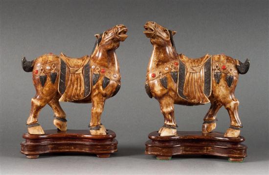 Pair of Chinese carved ivory horses 139b3f