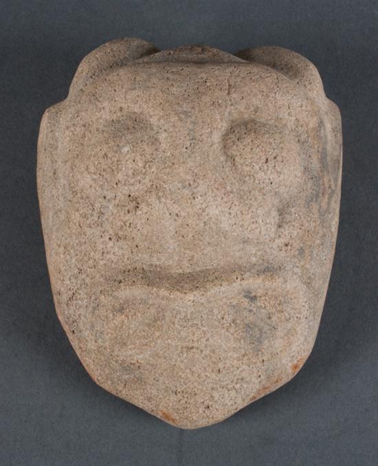 Chinese carved stone mask-pendant