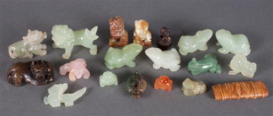 19 Chinese carved jade animals 139b69