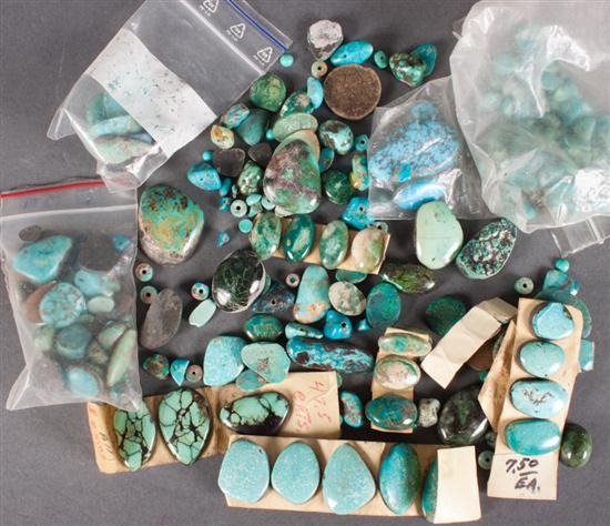 Assortment of turquoise cabochons