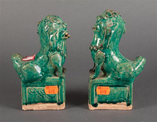 Pair of Chinese blue glazed foo 139b87