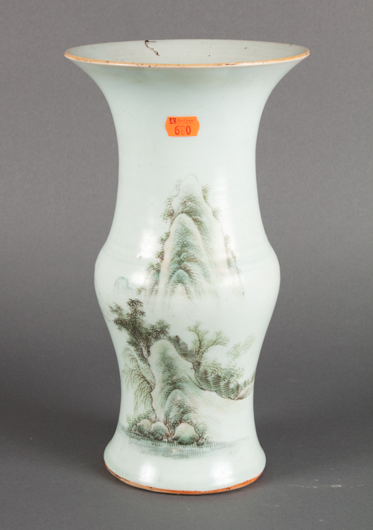 Chinese landscape decorated porcelain