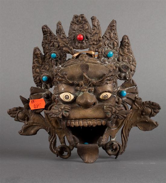 Tibetan brass mask form censer 139b9a