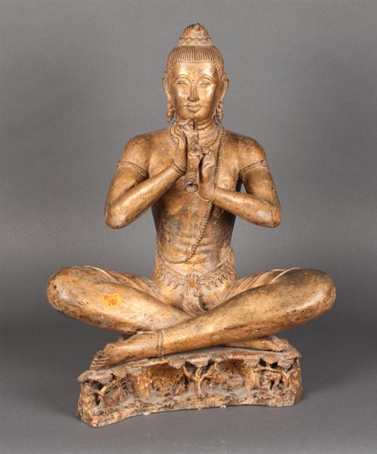 Indian gilt bronze seated Bodhisattva 139ba6