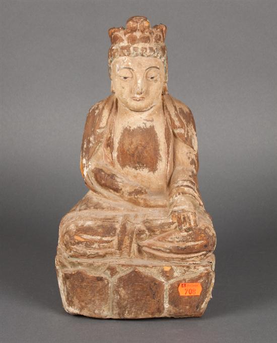 Chinese carved wood seated Bodhisattva 139ba7