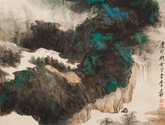 Chinese painting: Mountain landscape