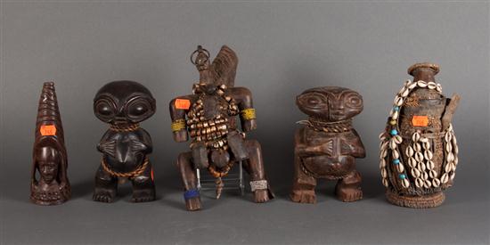 Five African art objects including 139bcc