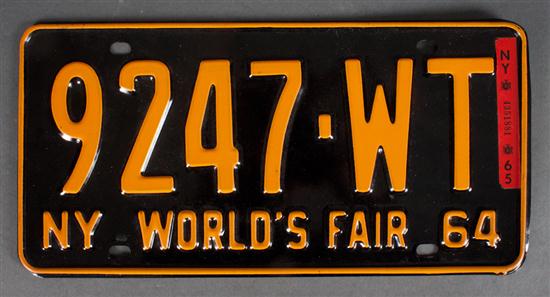 New York World's Fair license plate