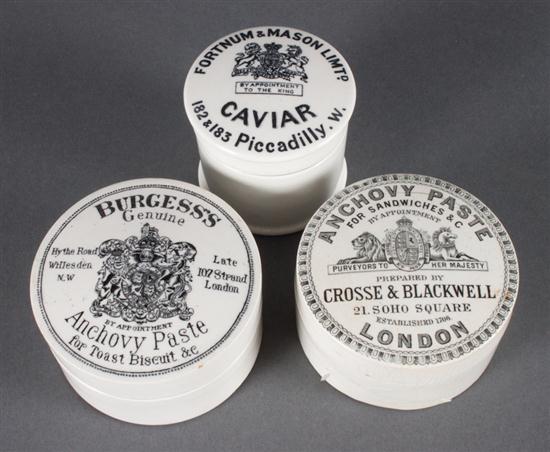 Three Victorian black transfer porcelain