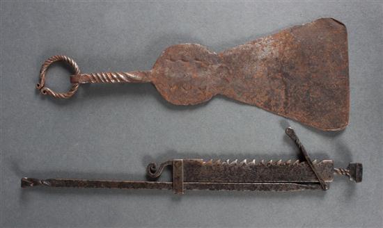 18th century wrought metal trammel