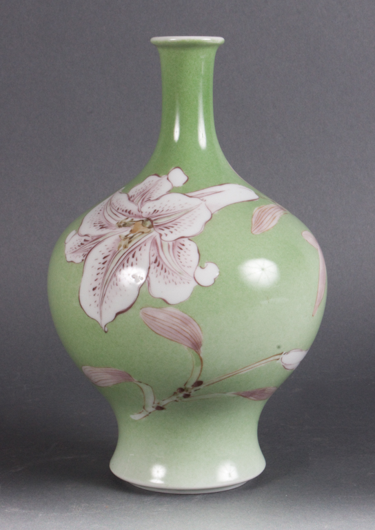 Japanese lily decorated porcelain