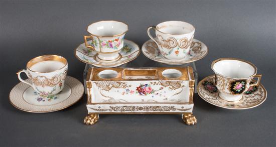 Assorted Porcelain de Paris cups