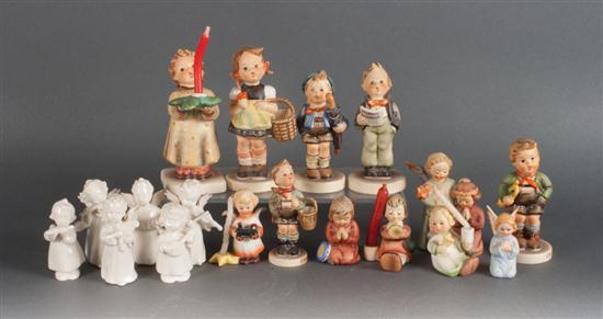 Assorted Hummel figurines and Goebel