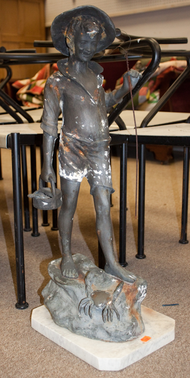 Painted plaster figure of a youthful