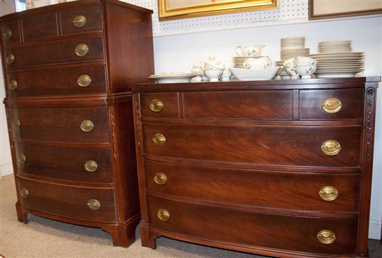 Federal style mahogany tall chest