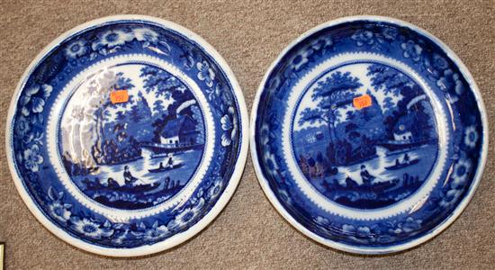 Pair of English blue transferware 139c92