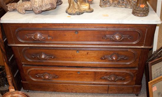 Rococo Revival walnut marble top 139cae