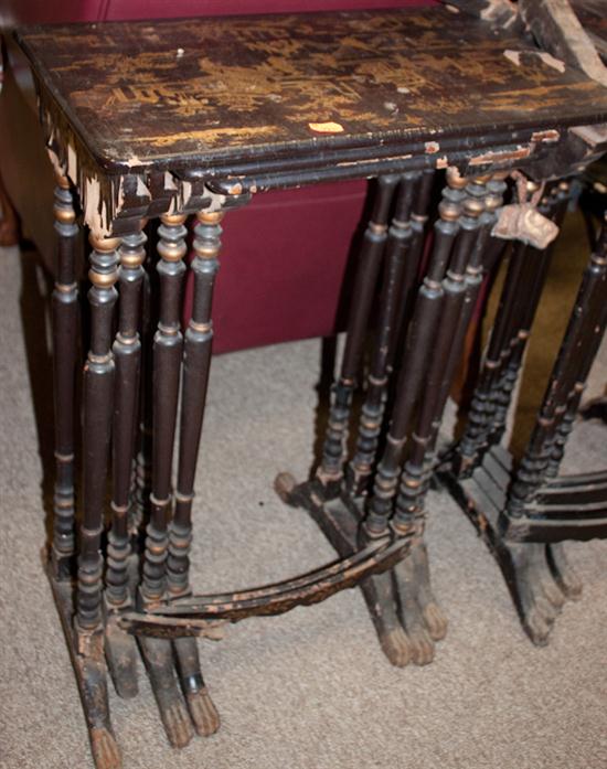 Four Chinese Export lacquered tables