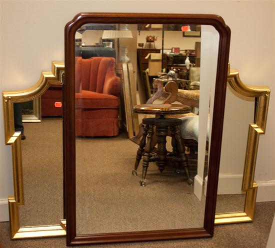 Mahogany mirror and a gilt framed