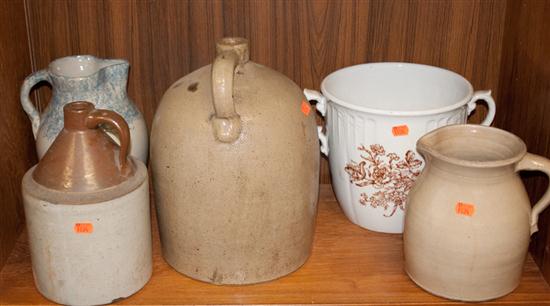 Salt glazed stoneware jug brownware