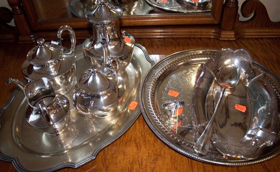 Four-piece silver-plated coffee and