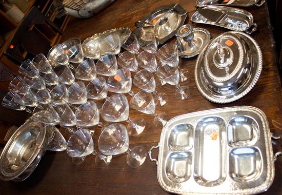 Assorted silver rimmed stemware 139cfd